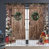 HKM-895443 Digital Printed Christmas Curtains - High Shading, Polyester, Multiple Designs and Sizes Available