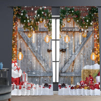 HKM-895443 Digital Printed Christmas Curtains - High Shading, Polyester, Multiple Designs and Sizes Available