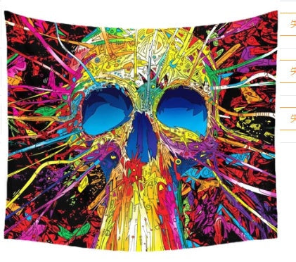 KTX-895443 European Classical Geometric Abstract Plush Fabric Tapestry Tarpaulin - 100% Polyester, Rectangle Shape