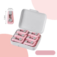 HKM-895571 Shell Needle-Free Quilt Clip Set - 6pcs, ABS Material, Compact Design in Lotus Root Powder, Mint Green, Pure White