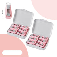 HKM-895571 Shell Needle-Free Quilt Clip Set - 6pcs, ABS Material, Compact Design in Lotus Root Powder, Mint Green, Pure White