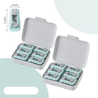 HKM-895571 Shell Needle-Free Quilt Clip Set - 6pcs, ABS Material, Compact Design in Lotus Root Powder, Mint Green, Pure White
