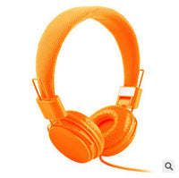 HKM-895635 Folding Wheat Color Headphone with Wire Control and Comfortable Head-Mount Design