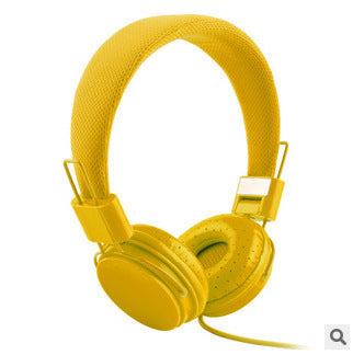 HKM-895635 Folding Wheat Color Headphone with Wire Control and Comfortable Head-Mount Design