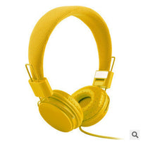 HKM-895635 Folding Wheat Color Headphone with Wire Control and Comfortable Head-Mount Design