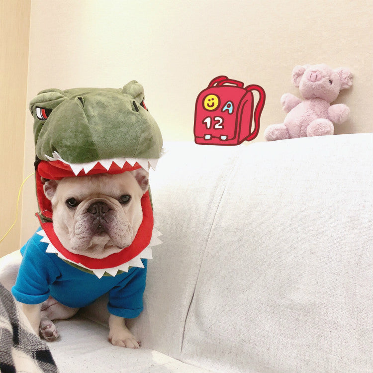 HKM-895699 Cotton Dog Hood in Dinosaur and Shark Designs, One Size