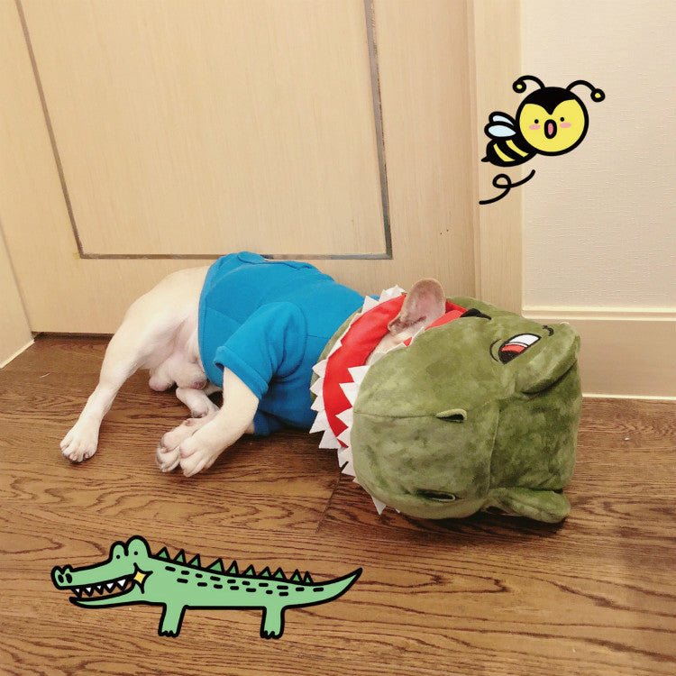 HKM-895699 Cotton Dog Hood in Dinosaur and Shark Designs, One Size