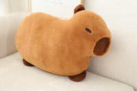 HKM-895699 Cute Animal Embroidered Capybara Plush Pillow - Cartoon Home Cushion (48x28cm)