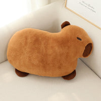 HKM-895699 Cute Animal Embroidered Capybara Plush Pillow - Cartoon Home Cushion (48x28cm)