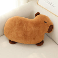 HKM-895699 Cute Animal Embroidered Capybara Plush Pillow - Cartoon Home Cushion (48x28cm)