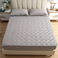 HKM-895699 Quilted Solid Color Cotton Bedspread - Non-Slip Mattress Protector Cover - Modern Simple Design