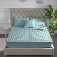 HKM-895699 Quilted Solid Color Cotton Bedspread - Non-Slip Mattress Protector Cover - Modern Simple Design