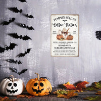 HKM-895827 Halloween Dessert Guide Wall Art - Iron Decoration for Home, Office, and Restaurants (20x30CM)