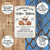 HKM-895827 Halloween Dessert Guide Wall Art - Iron Decoration for Home, Office, and Restaurants (20x30CM)