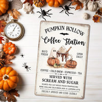 HKM-895827 Halloween Dessert Guide Wall Art - Iron Decoration for Home, Office, and Restaurants (20x30CM)