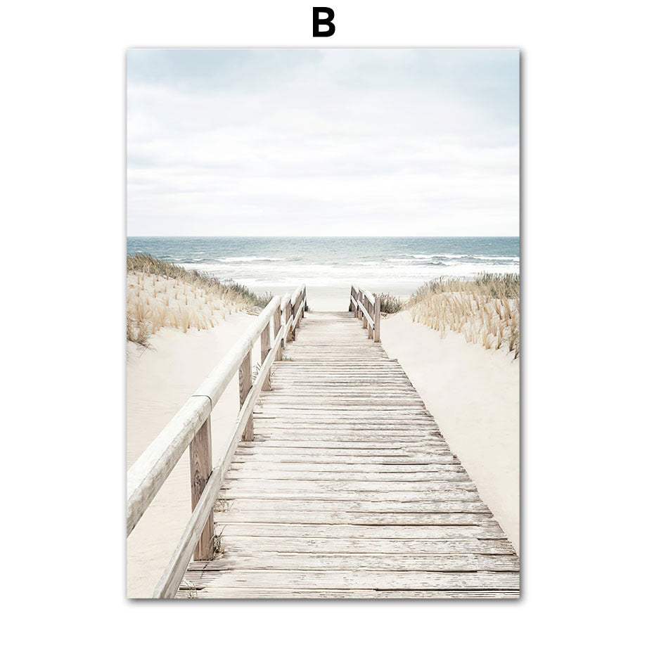HKM-895891 Dandelion and Dolphin Canvas Wall Art – Vertical Landscape Print for Beach Decor