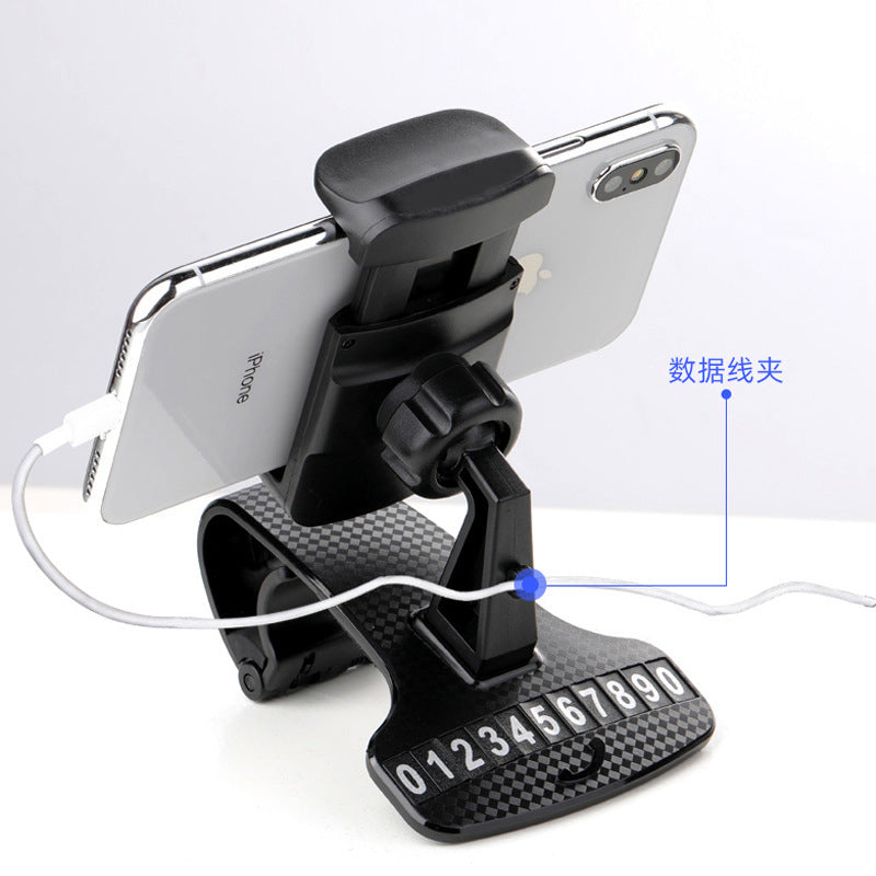 HKM-895955 Dashboard Phone Holder for 4-6.2 Inch Devices - Multifunctional Support Clip in Black and Red
