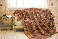 HKM-895955 Geometric Cotton Sofa Cover Blanket in Mediterranean Style – Multiple Sizes for Versatile Use