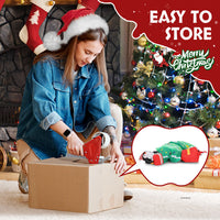 HKM-896019 6ft Christmas Inflatable Decoration with LED Lights - Elf, Santa, and Penguin Design for Holiday Cheer