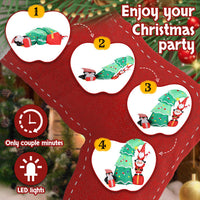 HKM-896019 6ft Christmas Inflatable Decoration with LED Lights - Elf, Santa, and Penguin Design for Holiday Cheer