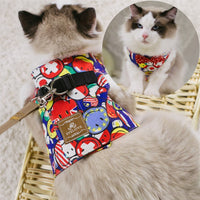 HKM-896083 Adjustable Rope Cat Chest Strap with D-Ring and Butterfly Tie for Pets