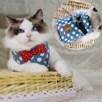 HKM-896083 Adjustable Rope Cat Chest Strap with D-Ring and Butterfly Tie for Pets