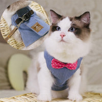 HKM-896083 Adjustable Rope Cat Chest Strap with D-Ring and Butterfly Tie for Pets