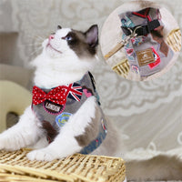 HKM-896083 Adjustable Rope Cat Chest Strap with D-Ring and Butterfly Tie for Pets