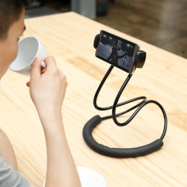HKM-896147 Flexible Neck Cellphone Holder with 360° Rotation and Adjustable Arm for Hands-Free Use