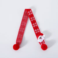HKM-896211 Cozy Knitted Wool Snowflake Scarf and Hat Set for Pets - Winter Warmth and Style