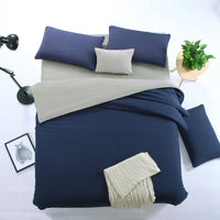 HKM-896211 Double Spell Four-Piece Bedding Set - Soft Polyester Fiber Fabric