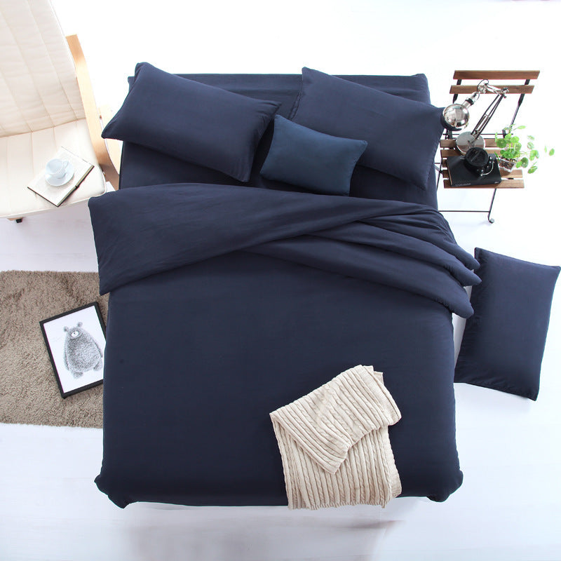 HKM-896211 Double Spell Four-Piece Bedding Set - Soft Polyester Fiber Fabric