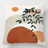 HKM-896275 Floral Plant Pattern Modern Minimalist Cushion Cover - Peach Skin, 40x40cm/45x45cm