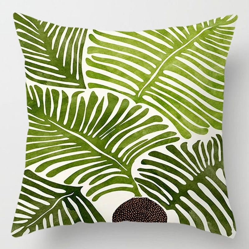 HKM-896275 Floral Plant Pattern Modern Minimalist Cushion Cover - Peach Skin, 40x40cm/45x45cm