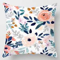 HKM-896275 Floral Plant Pattern Modern Minimalist Cushion Cover - Peach Skin, 40x40cm/45x45cm