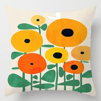 HKM-896275 Floral Plant Pattern Modern Minimalist Cushion Cover - Peach Skin, 40x40cm/45x45cm
