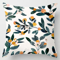 HKM-896275 Floral Plant Pattern Modern Minimalist Cushion Cover - Peach Skin, 40x40cm/45x45cm