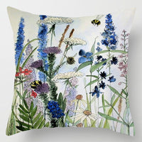 HKM-896275 Floral Plant Pattern Modern Minimalist Cushion Cover - Peach Skin, 40x40cm/45x45cm
