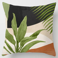 HKM-896275 Floral Plant Pattern Modern Minimalist Cushion Cover - Peach Skin, 40x40cm/45x45cm