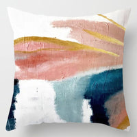 HKM-896275 Floral Plant Pattern Modern Minimalist Cushion Cover - Peach Skin, 40x40cm/45x45cm