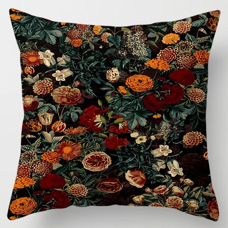 HKM-896275 Floral Plant Pattern Modern Minimalist Cushion Cover - Peach Skin, 40x40cm/45x45cm