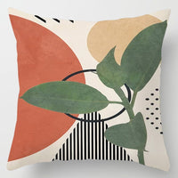HKM-896275 Floral Plant Pattern Modern Minimalist Cushion Cover - Peach Skin, 40x40cm/45x45cm