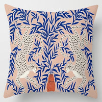 HKM-896275 Floral Plant Pattern Modern Minimalist Cushion Cover - Peach Skin, 40x40cm/45x45cm