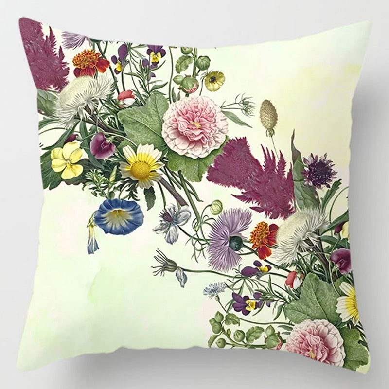 HKM-896275 Floral Plant Pattern Modern Minimalist Cushion Cover - Peach Skin, 40x40cm/45x45cm
