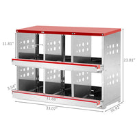HKM-896659 6 Compartments, 84x43x62, Sloping Roof, Disassembled, Iron, Red