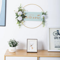 HKM-896659 Decorative Floral Garland Wreath for Window and Wall - Green, Pink, and White Options Available