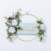 HKM-896659 Decorative Floral Garland Wreath for Window and Wall - Green, Pink, and White Options Available