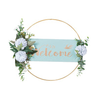 HKM-896659 Decorative Floral Garland Wreath for Window and Wall - Green, Pink, and White Options Available