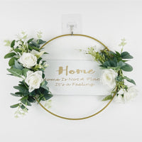 HKM-896659 Decorative Floral Garland Wreath for Window and Wall - Green, Pink, and White Options Available