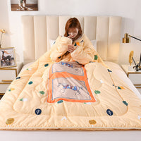 HKM-896723 Thickened Multifunctional Winter Sleeping Bag with Anti-Kick Quilt Sleeves and Pillows